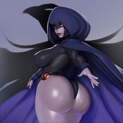 1girls alternate_breast_size ass ass_focus ass_up big_ass big_breasts big_butt bottom_heavy breasts bubble_ass bubble_butt cambion cloak clothing dat_ass dc dc_comics demon demon_girl fat_ass fat_butt female female_focus female_only forehead_jewel goth grey_skin huge_ass huge_butt large_ass large_breasts large_butt leotard lips looking_at_viewer looking_back nipple_bulge outerwear popogori purple_eyes purple_hair rachel_roth raven_(dc) short_hair side_view sideboob simple_background smooth_skin solo solo_female solo_focus superheroine teen_titans thick_ass thick_thighs wide_hips