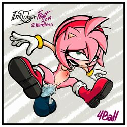 2019 4ball amy_rose fourball hedgehog pink_fur pink_hair sonic_(series) stomach_bulge tagme