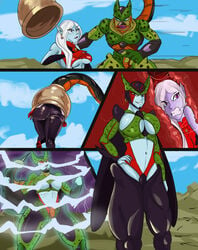 2girls absorption ass big_ass big_breasts big_butt bio-android_(dragon_ball) blue_eyes blue_skin blue_sky breasts bubble_ass bubble_butt butt cell_(dragon_ball) cell_vore darkness_towa dat_ass demon_ears demon_girl demoness dragon_ball dragon_ball_z flesh_tunnel fleshy_tentacle forced forced_vore gender_bender huge_ass huge_breasts huge_butt huge_tail multiple_girls perfect_cell pointy_ears potara_earrings red_eyes rule_63 semi-perfect_cell tail tail_bondage tail_bulge tail_grab tail_vore towa transformation transformation_sequence transformed vore white_hair