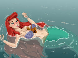 ariel big_breasts breasts disney giantess human macro mermaid mermaid_giantess ship the_little_mermaid tiny_person