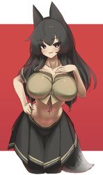 16.6_(artist) black_hair breasts fox kanaya_azami makino_momiji_(artist) tagme ukagaka xyv_1