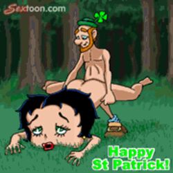 1boy animated betty_boop female forest human leprechaun male male_focus outdoors public_domain sex sextoon size_difference straight tagme