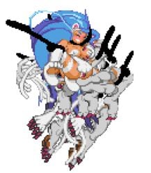 animal_ears animated blue_hair blush breast_expansion breasts capcom cat_ears cat_paws cat_tail catgirl claws darkstalkers fangs felicia_(darkstalkers) green_eyes lactation large_breasts lowres masturbation mo2 open_mouth paws pixel_art pussy small_breasts spread_legs sprite tail tentacle transparent_background