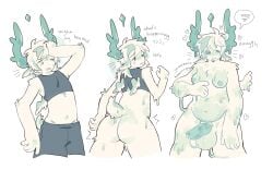 phighting medkit_(phighting) slime slime_transformation weight_gain growing_breasts growing_out_of_clothes clothes_ripping ass_growth belly_expansion roblox roblox_game furry horns latexsword goo_creature goo_transformation sheath cock tits boobs hypnotized swirly_eyes