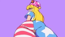 1girls american_flag american_flag_legwear american_flag_shirt animated ass ass_focus back blonde_hair censored clothing clownpiece female female_focus hat jester_hat long_hair looking_back mosaic_censoring musi_cassie outercourse penis pink_eyes sound sound_edit sound_effects tagme thigh_sex thighs touhou video yado_taityou