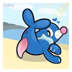 1:1 2026 animal_genitalia animal_penis anus artist_name beach big_penis blue_body border butt cetacean_genitalia cetacean_penis digital_media_(artwork) erection fairyfudge generation_7_pokemon genital_slit genitals heart_symbol hi_res looking_back male nintendo penis pink_penis pokemon pokemon_(species) popplio presenting presenting_hindquarters raised_tail rear_view tail tapering_penis text white_border