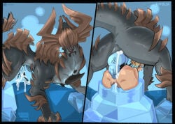 anal anal_penetration bestiality capcom dragon duo female feral freezing hi_res human human_on_feral interspecies jin_dahaad leviathan_(mh) male male/female mammal monster_hunter mythological_creature mythological_scalie mythology penetration scalie thyglia_fox