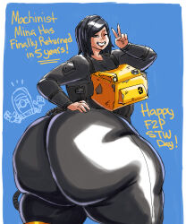 1girls big bikini black body breast breasts censored embarrassed epic_games eyes female fortnite fortnite:_battle_royale fortnite:_save_the_world gray grey hair large long machinist_mina milf mole on only overlordzeon prostitution skin smiling voluptuous