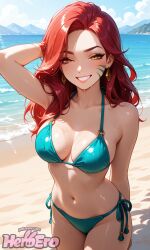 artist:heroero league_of_legends miss_fortune 1girl solo breasts large_breasts nipples areolae ass pussy nude completely_nude uncensored nsfw hentai blush curvy thick_thighs wide_hips thighs navel long_hair looking_at_viewer smile seductive open_mouth full_body high_resolution highly_detailed simple_background rule34 ai_generated patreon