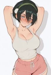 1girls abs avatar_the_last_airbender big_boobs big_breasts black_hair black_hair_female blind blind_female boobs breasts female female_focus female_only fit fit_female huge_breasts large_boobs large_breasts light-skinned_female light_skin massive_breasts muscle muscle_mommy muscles muscular muscular_female nickelodeon nicktoons sketch solo solo_female solo_focus the_legend_of_aang thick_thighs thighs toned toned_female toph_bei_fong ai_generated blush blushing looking_at_viewer eager eager_female wants_to_be_fucked horny horny_female waifuspread bedroom_eyes