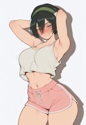 1girls abs avatar_the_last_airbender big_boobs big_breasts black_hair black_hair_female blind blind_female boobs breasts female female_focus female_only fit fit_female huge_breasts large_boobs large_breasts light-skinned_female light_skin massive_breasts muscle muscle_mommy muscles muscular muscular_female nickelodeon nicktoons sketch solo solo_female solo_focus the_legend_of_aang thick_thighs thighs toned toned_female toph_bei_fong ai_generated blush blushing looking_at_viewer eager eager_female wants_to_be_fucked horny horny_female waifuspread bedroom_eyes