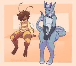 bee comparing_penis femboy furry gay imminent_sex looking_at_another looking_at_penis male/male mazus_(tinysmallman) small_dom_big_sub tinysmallman