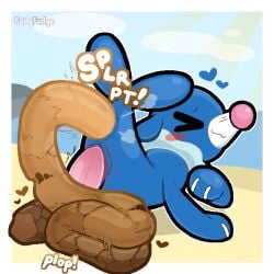 1:1 2026 animal_genitalia animal_penis anus artist_name beach big_penis blue_body blush border butt cetacean_genitalia cetacean_penis digital_media_(artwork) erection excessive_feces eyes_closed fairyfudge fart feces feces_pile generation_7_pokemon genital_slit genitals heart_symbol hi_res looking_pleasured male male_pooping nintendo penis pink_penis pokemon pokemon_(species) pooping pooping_outside popplio presenting presenting_hindquarters raised_tail rear_view scat scatplay sound_effects tail tapering_penis text vowelless vowelless_sound_effect white_border