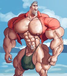 abs arthur_christmas biceps bulge flaccid human hyper hyper_genitalia hyper_testicles large_penis male_only muscle muscles muscular muscular_arms muscular_legs muscular_male muscular_thighs nipples pecs remert solo solo_male steve_claus veins