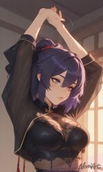 artist:nevriart wuthering_waves taoqi 1girl solo breasts large_breasts nipples areolae ass pussy nude completely_nude uncensored nsfw hentai blush curvy thick_thighs wide_hips thighs navel long_hair looking_at_viewer smile seductive open_mouth full_body high_resolution highly_detailed simple_background rule34 ai_generated patreon