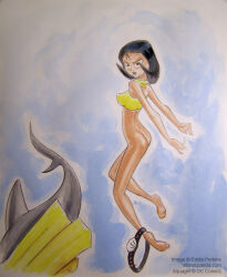 aquagirl tula_(dc) aquaman_(series) dc dc_comics dc_silver_age bottomless bottomless_female ass dolphin assisted_exposure stolen_clothes ass_focus angry_face angry breasts big_breasts perky_breasts belt belt_around_leg barefoot feet atlantean underwater water eddie_perkins skinny skinny_female skinny_girl thin_waist thin_female thin black_hair