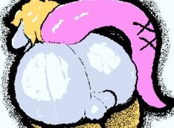 alien animated anthro backsack balls big_butt blonde_hair bodily_fluids butt butt_focus digital_media_(artwork) genitals hair male mother:_cognitive_dissonance niiue pincoosh pink_tail rear_view solo sweat sweaty_butt tail tapering_tail wigglypaint_(artwork)