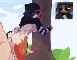 fortnite fortnite:_battle_royale meow_skulls_(fortnite) meow_skulls video_games video_game_character video_game_franchise hoodie hoodie_only hoodie_lift sweater sweater_lift long_sleeves striped_clothing bottomless bottomless_female bottomless_anthro furry furry_female furry_tail furry_ears furry_breasts furry_ass furry_with_non-furry cat cat_ears cat_tail catgirl cat_girl cat_humanoid vaginal_penetration vaginal vaginal_sex straight straight_sex looking_back looking_pleasured looking_at_another looking_at_partner looking_away squint squinting squinted_eyes half-closed_eyes :3 smug smug_face smug_grin smug_smile smug_expression smug_eyes eyebrows eyeshadow eyeliner beanie beanie_hat headwear tail slim_waist slim slim_female slime_girl slim_anthro skinny skinny_female petite petite_body petite_female petite_breasts petite_tits petite_girl anthro anthro_penetrated anthro_on_human yellow_eyes nude nude_female nude_male nude_anthro naked naked_female naked_male naked_anthro female female_focus female_penetrated female_anthro ass ass_focus ass_cleavage leaning_forward leaning leaning_on_object leaning_against_wall tree thick_thighs thick_ass thick thick_legs thick_hips thick_penis thick_butt thick_eyebrows big_ass big_penis big_butt big_thighs small_breasts medium_breasts small_boobs medium_boobs breasts breasts_out breasts_apart boobs boobs_out boobs_focus breast_focus hanging_breasts pressed_against grass clouds outdoors outside outdoor_nudity outdoor_sex outdoors_sex outdoors_nudity outdoor exposed_breasts exhibitionism exposed exposed_ass exposed_torso exposed_penis barefoot bare_legs bare_thighs bare_breasts bare_back bare_ass bare_chest from_behind from_behind_position doggy_style doggystyle doggy_position sourberries sourberriessss 2d 2d_(artwork) 2d_artwork epic_games white_fur orange_fur black_fur calico_cat calico_pattern calico_cat_humanoid toned toned_body toned_male toned_stomach penis penis_in_pussy penetration penis_out wet_penis
