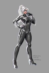 felicia_hardy black_cat_(marvel) marvel marvel_comics spider-man_(series) 2026 1girls female voluptuous voluptuous_female seductive seductive_look color colored pinup breasts big_breasts huge_breasts large_breasts thick_breasts massive_breasts hips wide_hips thick_hips thick thick_thighs curvy curvy_figure curvy_body curvaceous curvaceous_figure curvaceous_body curvy_hips curvaceous_hips curvaceous_female curvy_female seducing enticing alluring temptation tempting teasing teasing_viewer tempting_viewer looking_at_viewer superheroine white_hair green_eyes red_lipstick bodysuit skin_tight tight_clothing tight_clothes ponytail black_cat_(insomniac) spider-man_(insomniac_series) shiny shiny_clothes spideysirens