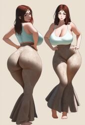 ai_generated barefoot feet female flare_pants huge_ass huge_breasts leo_dawg multiple_views soles thick_thighs toes wide_hips queen_of_sunlight_gwynevere dark_souls fromsoftware gigantic_breasts gigantic_ass