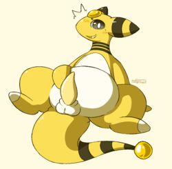 ampharos balls blush feral fur furry furry_only gem genitals hi_res leaning leaning_back male male_only nervous nintendo nulloffset penis pokémon_(species) pokemon pokemon_(species) sitting solo spread_legs spreading tail tapering_penis video_games yellow_body