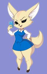 1girl 1girls 2021 2021s absurd_res absurdres aggressive_retsuko aggretsuko anthro anthro_female anthrofied black_eyes blue_cellphone blue_pencil_skirt blue_phone blue_skirt bottomwear breasts canid canine canis cellphone clothed clothing cream_body cream_fur curvy ear_tuft electronics exposure_variation eyebrows eyelashes fangs female female_anthro female_focus female_only fennec fennec_fox fenneko fluffy_tail fox fox_ears fox_girl fox_tail foxgirl front_view fur furgonomics furry furry_female hi_res long_ears mammal medium_breasts mehdrawings netflix office_lady open_mouth pencil_skirt phone sanrio shortstack simple_background skirt smiling smooth_skin solo solo_female solo_focus standing tail tail_through_skirt tail_under_skirt thick_thighs thighs tongue true_fox voluptuous white_inner_ear wide_hips