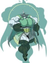 abs absurd_res absurdres anthro artist_request blunt_bangs blush breasts buff_female celesteela clothing elbow_gloves extreme_muscles female female_bodybuilder female_only gigantic_breasts gloves green_clothing green_hair green_tongue hair_over_eyes high_heels huge_breasts huge_muscles humanoid hyper_breasts hyper_muscles long_hair muscle_girl muscles muscular muscular_anthro muscular_arms muscular_female muscular_legs muscular_thighs nintendo not_furry open_mouth pokémon_(species) pokemon pokemon_(species) pokemon_sm sandals simple_background smile solo swole thighhighs tongue ultra_beast white_skin