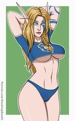 1girls alleria_windrunner alliance_(warcraft) blackcapbandit blizzard_entertainment blonde_hair breasts elf elves fantasy female high_elf lips long_ears long_hair ranger thick_thighs void_elf world_of_warcraft