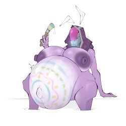 1girls areola areolae belly big_belly big_breasts bodypaint breasts breasts_on_belly def4lt easter female female_only gigantic_breasts huge_belly huge_boobs huge_breasts hyper_belly mask masked masked_female mass_effect painted_belly pregnancy pregnant pregnant_belly pregnant_female purple-skinned_female purple_areola purple_body purple_nipples purple_skin quarian simple_background sitting solo solo_female tali'zorah_nar_rayya textless_version veiny_breasts white_background white_nails