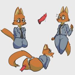 absurd_res anthro ass bodily_fluids canid canine clothed clothing cum diane_foxington emerycallahan eyewear female fox genital_fluids genitals glasses hi_res male male/female mammal office_lady penis presenting presenting_hindquarters the_bad_guys unseen_male_face