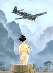 bath black_hair japanese nakajima_b5n pinup romain_hugault tagme