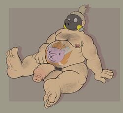 balls bara big_balls big_penis flaccid gay male male_only muscles muscular nude overwatch penis roadhog rokie38 solo solo_male