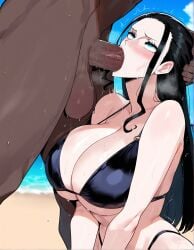 ai_generated blowjob blowjob_face breasts erodreams heavy_breathing hetero large_breasts nico_robin one_piece oral oral_sex rolling_eyes saliva sweat sweatdrop sweating sweaty tagme very_sweaty