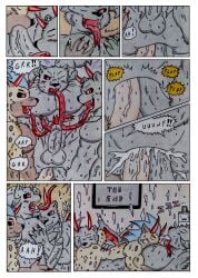 absurd_res arf bed bedroom black_penis black_sclera blue_hair bodily_fluids breathing breathing_noises claws comic comic_panel cum cum_drip cum_in_ass cum_inside cum_on_face cum_on_wall cumshot dashthefox demonic demonic_eyes dialogue digit_ring double_penetration dripping ejaculation felid fellatio furniture genital_fluids genitals glowing glowing_eyes group hair hi_res horn hyena jewelry long_tongue male male/male mammal membrane_(anatomy) membranous_wings onomatopoeia oral pantherine pec_grab pecs penetration penile penis pink_penis plap red_eyes red_horn ring scorpion_tail sean_(vindico) sex sharp_teeth sleeping sleeping_nude sleeping_on_another sleeping_together sound_effects speech_bubble sweat sweatdrop sweaty_genitalia teeth text thick_penis tongue trio wedding_ring wings yuri_(vindico)