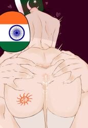 1female 1female1male 1male big_ass big_butt blush countryhumans countryhumans_edit countryhumans_girl cum_dripping cum_dripping_out_of_pussy cum_in_pussy cum_inside cum_on_fingers eyeless_male faceless_female faceless_male female flag flawsystyle heart_symbol india_(countryhumans) indian indian_male light-skinned_female light-skinned_male male male/female no_face pakistan_(countryhumans) pakistani pakistani_female shocked spread_anus spread_ass spread_butt spread_pussy stockings straight tagme tattoo_on_leg