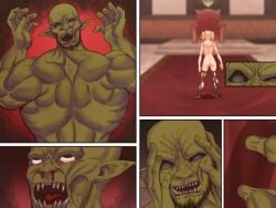 1boy 1futa black_thighhighs blonde_hair breasts broken_neck censored dekai_buki_wa_roman elf elf_ears elf_netorare_2_elf_hime_raffine-hen futanari intersex large_breasts long_hair male mosaic_censoring orc orc_male pale pale-skinned_futanari pale_skin pointy_ears ripped_leggings suicide tagme thighhighs thighhighs_only torn_thighhighs translation_request