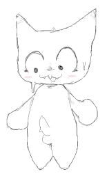 blush cel_shading dick felid feline low_res penis sketch token_(femtanyl) white_background white_fur