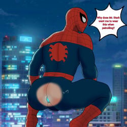 animeboy0001 ass_focus ass_play butt_focus buttplug gay gay_anal spider-man spider-man_(series) xray_view