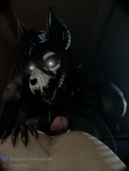 2026 absurd_res anthro black_body black_hair black_tongue bodily_fluids bone canid canine claws cum cum_on_penis duo erection faceless_character faceless_human faceless_male fangs female female_anthro first_person_view genital_fluids genitals glowing glowing_eyes hair hand_on_pecs hi_res human human_on_anthro human_pov inner_ear_fluff inside interspecies long_hair looking_at_viewer male male/female male_human male_pov malo mammal open_mouth pecs penis saliva saliva_on_tongue saliva_string scp-1471-a scp_foundation sharp_teeth skull skull_head skulldog_(species) slugcats teeth text tongue tongue_out tuft url