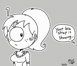 ! ... ...! 1girls 2026 4_fingers ? adorable adorasexy animated animated_gif artist_signature black_eye blush blush_lines bra_strap_is_showing_(meme) burtonberg comedy cute cyclops cyclops_girl female flashing flashing_breasts freckles funny gray_background grey_background humanoid humor meme monochrome monster monster_girl montatora-501 naked one_eye original original_character ponytail simone_pazookie_(montatora-501) solo solo_female straight sweat sweatdrop tagme