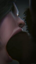3d ada_wong ada_wong_(adriana) asian asian_female balls balls_deep ballsack blowjob dark-skinned_male dark_skin deepthroat female light-skinned_female light_skin male oral oral_sex penis_in_mouth pubic_hair resident_evil simple_background sucking sucking_penis taikakettu twitter_link twitter_username unseen_male_face