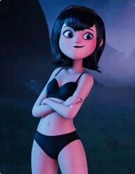 1girls bikini black_bikini crossed_arms female female_only hotel_transylvania mavis_dracula solo swimsuit