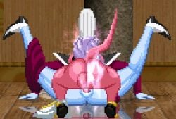 1boy 1futa 2d anal android_21 animated dragon_ball dragon_ball_fighterz dragon_ball_super futa_on_male futanari gif m.u.g.e.n majin_android_21 missionary_position pants_down pixel_art video_game whis