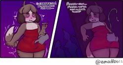 against_surface against_wall alcohol amadboii animal_crossing anthro beverage blush bodily_fluids brown_body brown_fur brown_hair bulge canid canine canis clothed clothing cocktail cocktail_glass comic container crossdressing crossdressing_male cum cum_in_clothing cum_through_clothing cup dialogue digby_(animal_crossing) dipstick_tail domestic_cat domestic_dog dress drinking_glass duo ejaculation english_text felid feline felis fur genital_fluids glass glass_container glass_cup grope hair handjob human male male/male mammal markings nintendo penile red_clothing red_dress sex shih_tzu silhouette silhouette_background stealth_sex surprised sweat sweatdrop tail tail_markings tan_body tan_fur text thick_thighs through_clothing toy_dog tube_dress wet wet_clothing wide_hips