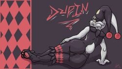 16:9 anthro anus butt dupin_(pal) female genitals hi_res lagomorph leporid mammal palworld pocketpair rabbit solo vulva widescreen xterminhate
