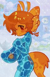 balls big_breasts boobs breasts fish futanari guppy_(regretevator) large_breasts male oppai penis sagging_breasts shy_male small_balls small_penis solo tits transparent_body water water_body