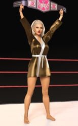 2022 3d 3d_(artwork) 3d_artwork 3d_model barefoot blonde blonde-haired_female blonde_female blonde_hair blonde_hair_female championship_belt female female_focus female_only female_solo green_eyes green_eyes_female holding holding_object looking_at_viewer original original_character red_lips red_lipstick red_ropes robe robe_only shiny shiny_breasts shiny_clothes shiny_clothing shiny_hair shiny_skin solo solo_female solo_focus wrestling wrestling_belt wrestling_ring wrestlingryona wwe wwe_raw_women's_championship_belt wwe_womens_championship_belt