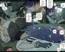 1boy 1girls big_breasts color cum cum_in_pussy cum_inside dialogue dominant dominant_male drawing english_text fat_ass holding horny_female impregnation kissing kurogames long_hair lucilla_(wuthering_waves) male_rover_(wuthering_waves) maledom ovum rover_(wuthering_waves) sex sperm_cell ssoog straight sweat text thick_thighs vaginal_penetration vaginal_sex wuthering_waves