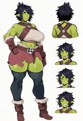 1girls ai_generated kortai novelai orc original_character reference_sheet tagme