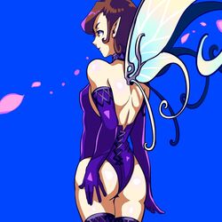 armwear backside bodysuit clothing dat_ass fairy fairy_wings female humanoid legwear leotard pale_skin pixie_(megami_tensei) shin_megami_tensei